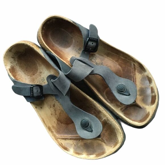 BIRKENSTOCK Gizeh Cork Thong Sandals Grey 8 - Picture 1 of 8